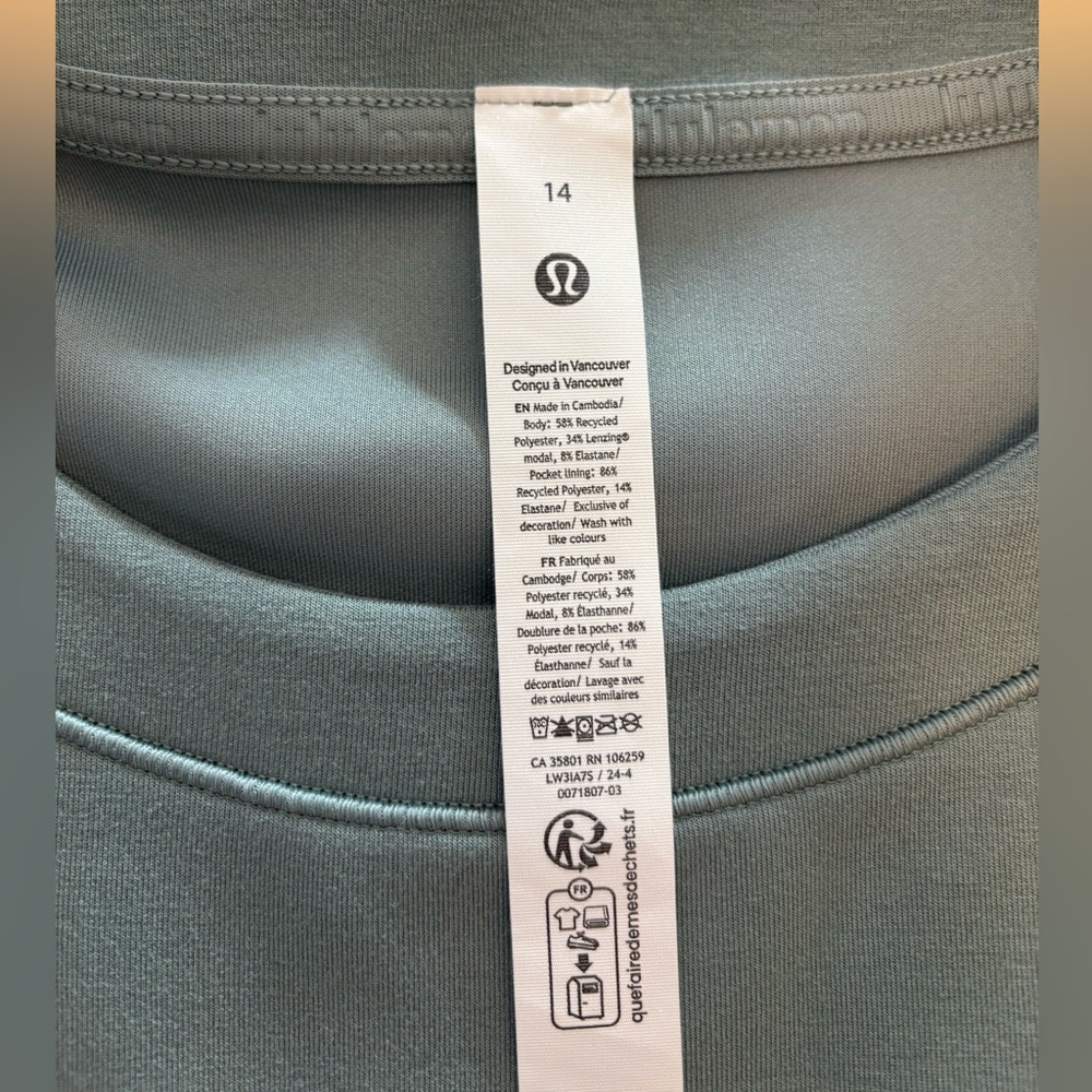 Lululemon Women’s Smooth Spacer Cropped Pullover Sz 14 Sage Green - Picture 7 of 13
